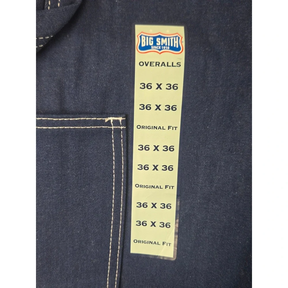 Big Smith Mens Denim Bib Overalls 36‎ x 36 Original Fit Blue